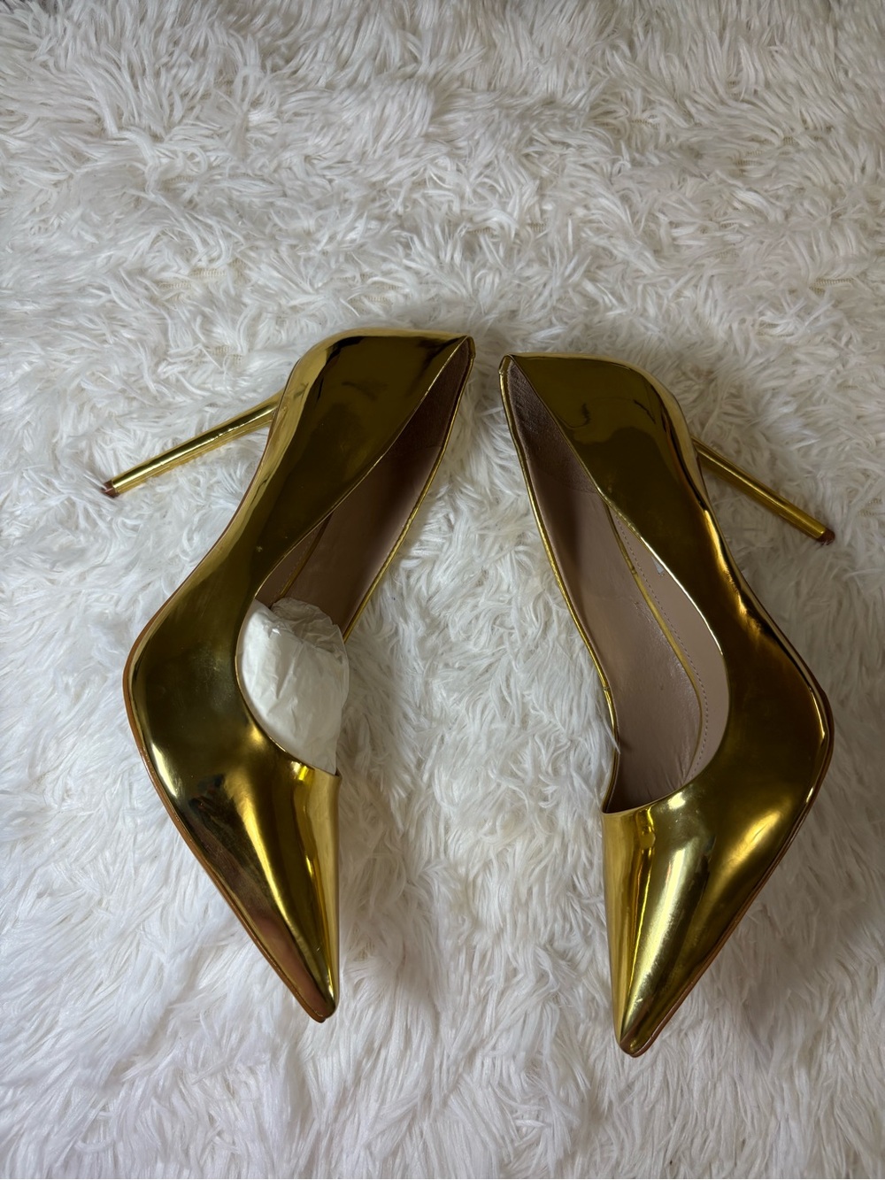 Steve Madden Gold Metallic Pointed-Toe Stiletto Heels